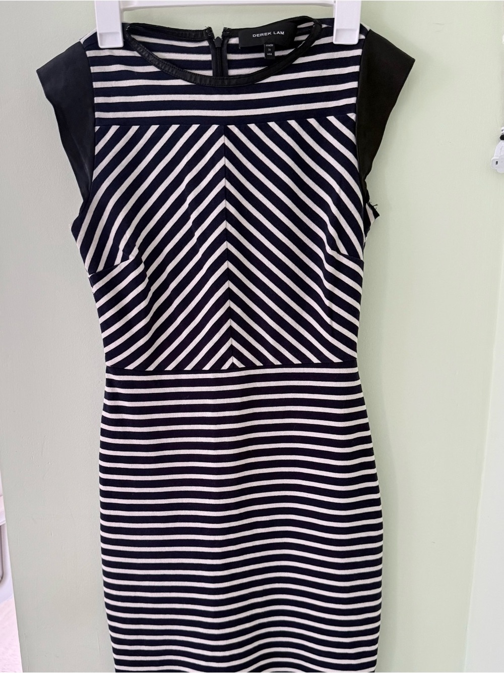 Derek Lam Black and White Striped Sheath Dress